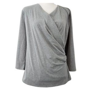 ANN TAYLOR Long Sleeve Gray Pullover Blouse - Women's L